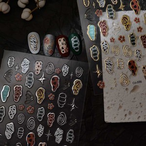 Autocollants pour ongles en métal à imprimé animal rétro, imprimés léopard et zèbre irréguliers, pour femmes, décoration d'ongles DIY - Product Image 4