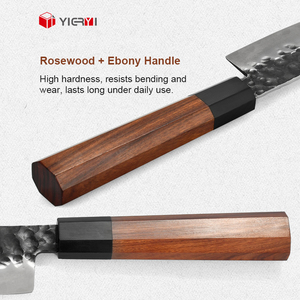 Couteau de boucher forgé noir avec manche en bois 9Cr18Mov Style japonais Sakimaru en acier au carbone pour <span class=keywords><strong>la</strong></span> coupe de <span class=keywords><strong>la</strong></span> viande dans <span class=keywords><strong>la</strong></span> cuisine - Product Image 2