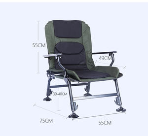 Silla de Pesca Ajustable para Todo Terreno, Respaldo de 3 Posiciones, Silla Plegable Portátil para Exteriores y Camping con Patas Telescópicas - Product Image 2