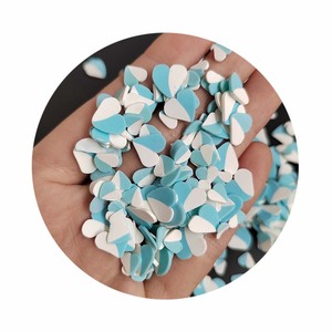 โรยดินน้ำมันโพลิเมอร์รูปหัวใจสีฟ้าและสีขาว DIY สไลม์ของตกแต่งวันวาเลนไทน์ - Product Image 4