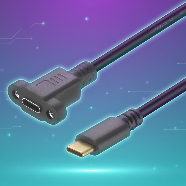 Annxin Custom 0.3m 0.5m 1m 1.5m 2m Usb c Extension Cable Male to Female Type c 3m Cabel with Panel Mount