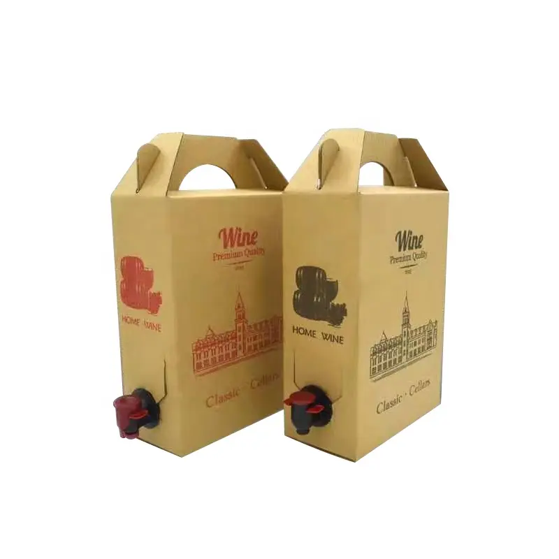 1L 2L 3L 5L 10L capacité personnalisée de sac en plastique dans la boîte emballage liquide pochette debout avec bec verseur sac d'eau de jus dans la boîte