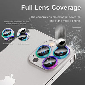 Protection d'objectif d'appareil photo en verre et aluminium personnalisée, brillante, couvrante, de remplacement pour iPhone 15 16 Pro Max - Product Image 2