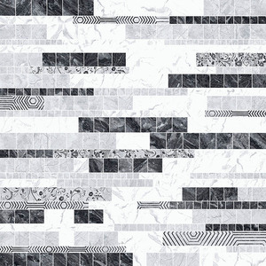 Nouvelle Arrivée 2026 – Carrelage en Porcelaine Mosaïque Géométrique Gravé 800x800mm Noir Blanc Gris pour Revêtements de Sol Commerciaux - Product Image 1