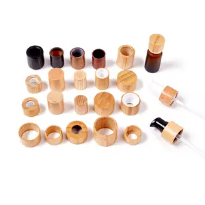 wholesale hot sale recyclable bamboo lid inner plastic cap 18mm 20mm 24mm 28mm wooden cap