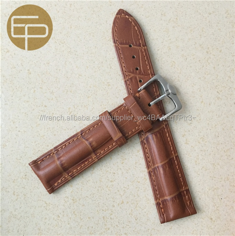 12 14 16 18 20 22 24mm tailles différentes couleurs rapide Alligator crocodile véritable veau bandes de montre en cuir