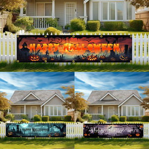 Spanduk Cetak Digital Poliester Gaya Liburan XZBN yang Tahan Lama, Warna Cerah, Bendera Festival Halloween untuk Promosi Dalam/Luar Ruangan - Product Image 2