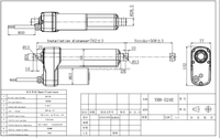Aktuator Linear 24V Industri Kelautan YH8-524E Motor DC Brush 7000N IP66 Tugas Berat Langkah Dapat Diatur 2500mm Kecepatan 5.5-35mm/s