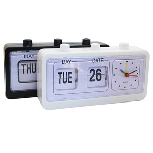 <span class=keywords><strong>2022</strong></span> créatif Quartz réveil mécanique Auto électronique Flip calendrier décor à la maison enfant réveil chambre - Product Image 1