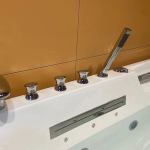 Bañera de Hidromasaje Rectangular para Baño, Acrílica, Blanca, Portátil, con 16 Jets - Product Image 4