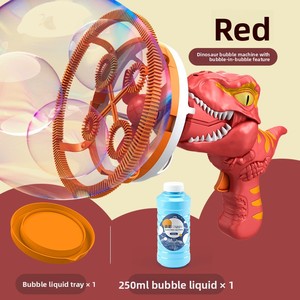 2025 venta superior verano al aire libre niños eléctrico gran fabricante de burbujas Máquina automática ventilador dinosaurio pistola de burbujas máquina para niños - Product Image 4