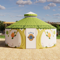 Vente directe usine Tente yourte tipi en PVC et coton 5M 7M 8M 12M pour glamping extérieur, double couche, imperméable, plus de 3000mm, une chambre, 4 saisons