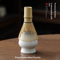 Ensemble de bol et fouet à matcha en céramique de style japonais de la dynastie Song avec mélangeur et brosse, design minimaliste moderne, outils à thé