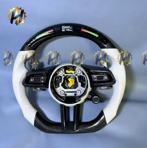 Volant personnalisé en fibre de carbone, recouvert de cuir, avec éclairage LED pour Cayenne Macan <span class=keywords><strong>911</strong></span> Taycan Turbo 4s Panamera - Product Image 3
