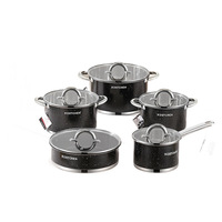 Ensemble de 5 casseroles universelles coréennes en acier inoxydable 201 épaissi, à double fond, pour cuisinière, avec marmite à soupe et ustensiles de cuisson pour friture, pour le marché international