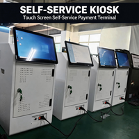 Kioscos de Autoservicio de Doble Pantalla, Máquina de Gestión de Efectivo Segura con Pago con Tarjeta de Crédito y Efectivo, con Software POS