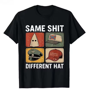 T-shirt à manches courtes 100% coton pour hommes et femmes, avec citation humoristique 'Same Shit Different Hat', respirant - Product Image 1