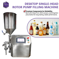 Machine de remplissage semi-automatique de comptoir à écran tactile avec pompe à rotor pour miel et huile, pour petites séries et nouveaux startups