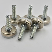 Pieds de nivellement en métal chromé/nickel D35 3/8-16 M10X45, pied de meuble en métal, vis réglable fixe, pied pivotant pour armoire