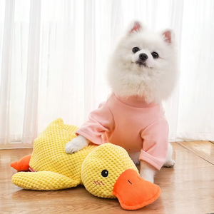 Köpek çiğneme oyuncakları doldurulmuş ördek şekli köpek küçük orta büyük köpekler için peluş oyuncak gıcırtılı oyuncaklar - Product Image 5