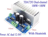 Placa Amplificadora de Potencia Estéreo Digital TDA7293 100W*2 con Disipador de Calor, Doble Entrada AC12-32V, Categoría de Producto: Circuitos Integrados