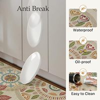 Ensembles de tapis de cuisine CR, 2 tapis de cuisine modernes en PVC lavables et réversibles, antidérapants, rembourrés, à motifs géométriques, adaptés aux animaux domestiques