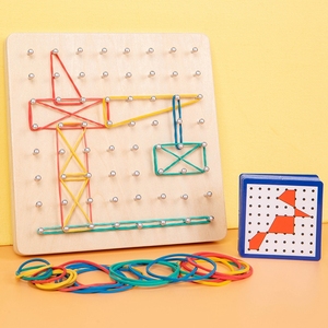 QINGTANG CRAFTS Tablero de Clavijas de Madera con Patrones, Juguete Creativo, <span class=keywords><strong>Geoboard</strong></span> de Madera - Product Image 4