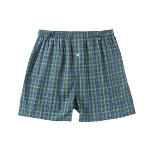 Offre Spéciale hommes boxeurs ceinture élastique Shorts coton Plaid rayé lâche troncs hommes tissé Shorts Boxer - Product Image 2