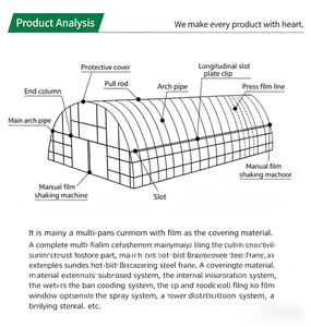 500M2 Single-Span Film Plastic Frame Strawberry Plastic Film High Tunnel Greenhouses <strong>Agriculture</strong> - Product Image 1