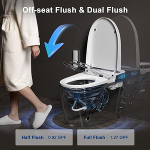 Inodoro Inteligente Automático con Autolimpieza y Descarga Automática, Inodoro Inteligente con Apertura Suave Automática para Baño - Product Image 6