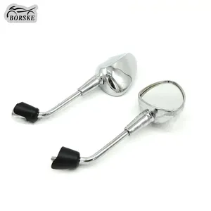 Motorcycle Rearview Mirrors Motorbike Retro Rear View Mirror Scooter Black Round Back Mirror Accessories