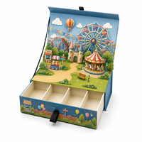 Boîte cadeau en papier rigide 3D personnalisée de luxe avec compartiments à tiroirs pour l'emballage de cadeaux de vacances