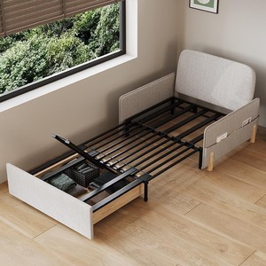 TCX Minimalist <b>Fabric</b> <b>Sofa</b> Bed One Seat Tufted Back Armless Wood Legs Living Room Furniture with Foam Filling - Product Image 5