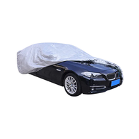 Housse de voiture personnalisable en polyester 190T argenté, résistante à l'eau, réfléchissante, bloquant le soleil et isolant thermiquement