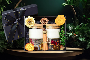 Lujosas velas perfumadas de aromaterapia de cera de soja de doble capa, diseño Floral seco, Momentos relajantes, decoración del hogar, bodas, venta al por mayor - Product Image 4