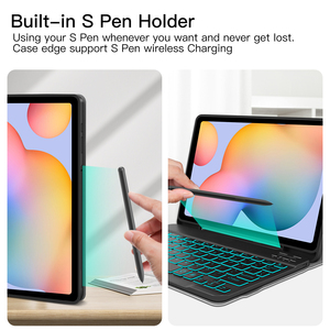 Bluetooth klavye Samsung kılıfı <span class=keywords><strong>Galaxy</strong></span> <span class=keywords><strong>Tab</strong></span> <span class=keywords><strong>S6</strong></span> <span class=keywords><strong>Lite</strong></span> Sm-p610 Sm-p615 10.4 inç Tablet kapak deri kılıf - Product Image 2