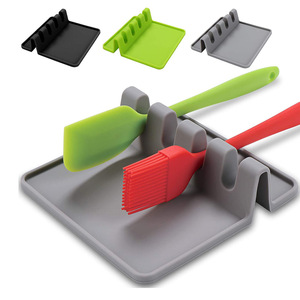 Support de rangement en silicone pour ustensiles de cuisine et tapis de cuisson avec compartiments pour cuillères et spatules - Product Image 2