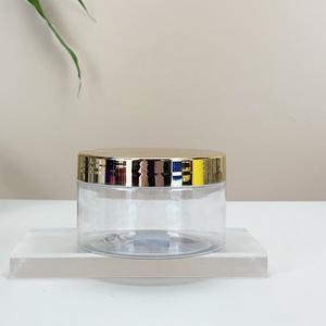 Beige <b>Plastic</b> PET <b>Jar</b> with Silver Screw Lid 200ml/250ml Body Scrub Cream Container Cosmetic Use Face Cream 300ml Capacity <b>Jar</b> - Product Image 4