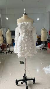 High-End Mini Ballkleid Brautkleid Langarm Elegante Perlen Braut Verlobung Party Kleid Anpassbare Materialien Braut - Product Image 5