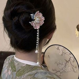 Horquillas para el Cabello con Flores, Perlas y Mariposas, Horquilla en Forma de U, Accesorios para el Cabello, Horquilla Hanfu para Bodas - Product Image 4