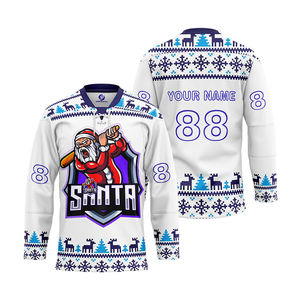 Jersey de hockey sobre hielo reversible personalizado Jersey superior jersey de hockey de vacaciones de Navidad - Product Image 4