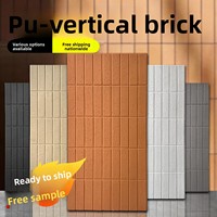 PU Modern Vertical Tile Ringan Tahan Air Tahan Lembab Papan Dekorasi Dinding Eksterior Latar Belakang Buatan