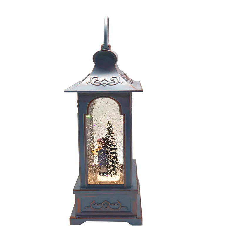 Best Quality Musical Led Battery Or Usb Operated Christmas Snow Lantern For Decoration