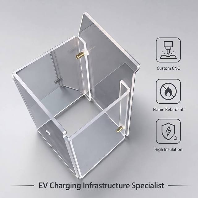 Custom Clear Polycarbonate EV Charger Insulation Shield High Impact V0 Flame Retardant 2mm PC Protective Housing New Energy