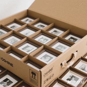 Kotak hadiah Album foto lipat kerajinan daur ulang kustom dengan pegangan plastik bagian dalam & lapisan spons gratis kotak hadiah pita sampel - Product Image 5