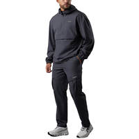 Setelan Windbreaker Ringan Kustom Grosir OEM Berkualitas Tinggi dengan Ritsleting Oversize, Pakaian Olahraga Jogger, Setelan Training