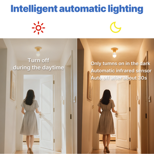 Bombilla LED Inteligente con Sensor, 8W, 120V, E26, <span class=keywords><strong>PIR</strong></span> Infrarrojo, Iluminación Automática, 3000K, 810LM, Lámpara de Ahorro de Energía para Pasillo, Garaje, Sótano - Product Image 5