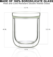 Mug de voyage moderne en verre borosilicate sans BPA, double paroi, anti-fuite, 8 oz, isolé, compatible lave-vaisselle
