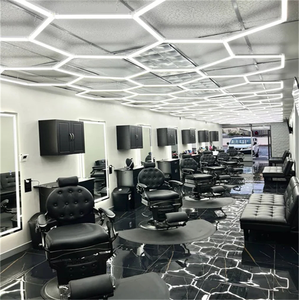 Lumière de travail <span class=keywords><strong>LED</strong></span> hexagonale personnalisée de 6000 K, très bien notée, pour salon de coiffure, nid d'abeilles - Product Image 6