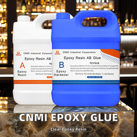 Colle époxy CNMI AB bicomposante, résine transparente cristalline anti-UV pour le travail du bois, l'art, la construction, les sols et les tables rivière